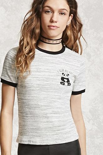 Forever21 I Slay All Day Panda Ringer Tee