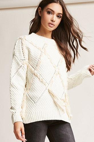 Forever21 Braided Open-knit Sweater