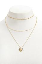 Forever21 Layered Heart Pendant Necklace