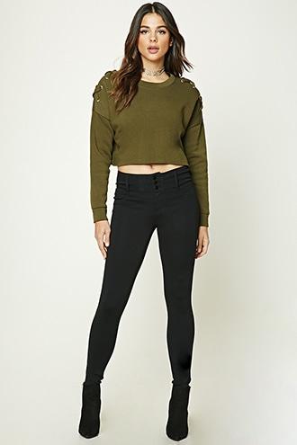Forever21 Women's  Black Low-rise Skinny Pants