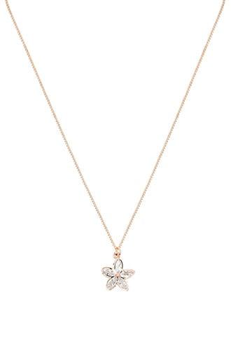 Forever21 Cubic Zirconia Floral Charm Necklace
