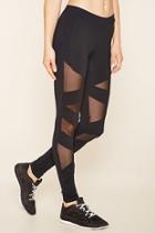 Forever21 Women's  Active Zigzag Mesh Leggings