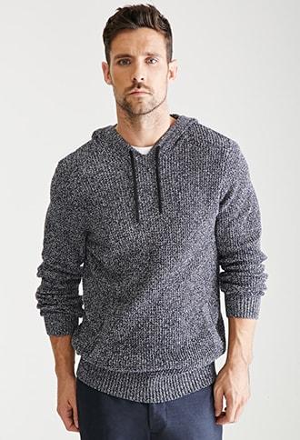 Forever21 Marled Knit Hooded Sweater