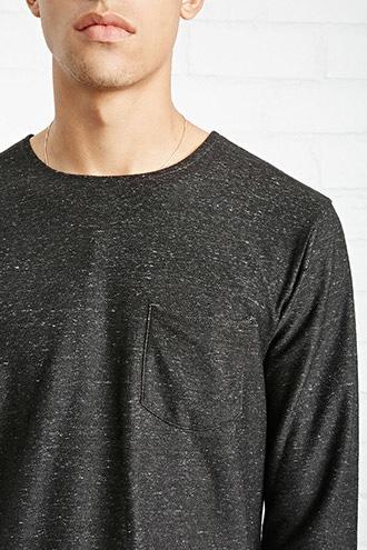 21 Men Men's  Black Marled Knit Tee