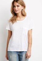 Forever21 Contemporary Distressed Pocket Tee