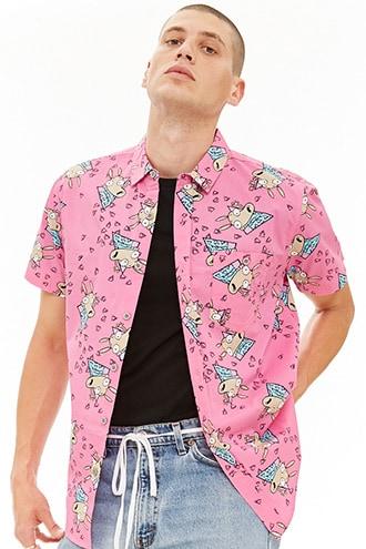 Forever21 Rockos Modern Life Print Shirt