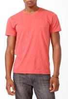 21 Men Men's  Red Heathered V-neck Tee