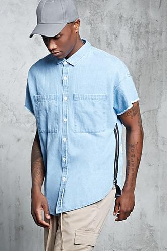 Forever21 Graphic Denim Shirt