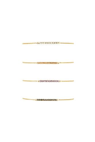 Forever21 Rhinestone Bar Bracelet Set