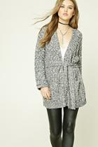 Forever21 Belted Cable Knit Cardigan