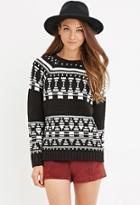 Forever21 Women's  Geo Patterned Sweater