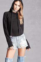 Forever21 Raw-cut Cropped Hoodie