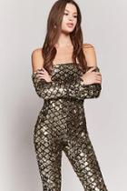 Forever21 Geo Sequin Off-the-shoulder Jumpsuit
