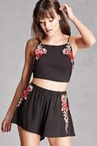 Forever21 Reverse Crop Top And Short Set