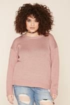 Forever21 Plus Women's  Dusty Pink Plus Size Crew Neck Sweater