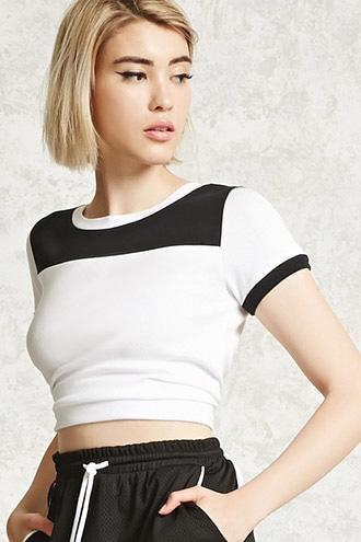 Forever21 Colorblock Cropped Tee