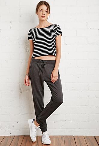 Forever21 Drawstring French Terry Sweatpants