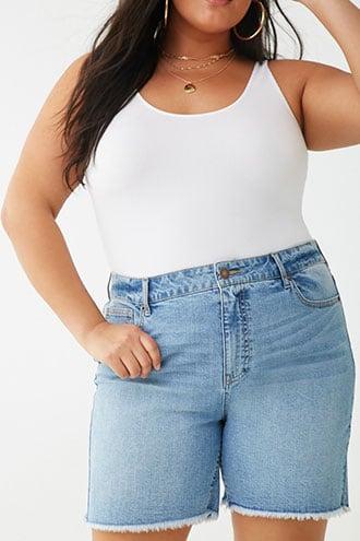Forever21 Plus Size Frayed-trim Bermuda Shorts
