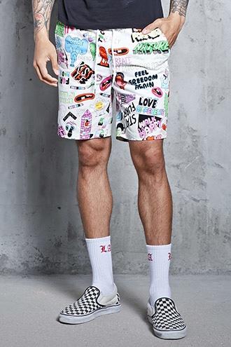 Forever21 Jeremyville Graphic Shorts