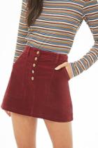 Forever21 Faux Suede Button-front Mini Skirt