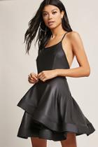 Forever21 Faux Leather Tiered Cami Dress