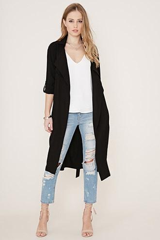 Forever21 Longline Belted Jacket
