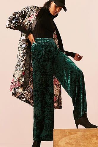 Forever21 Crushed Velvet High-rise Flare Pants