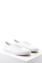 Forever21 Women's  Cream Canvas Low-top Sneakers