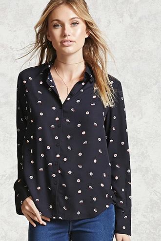 Forever21 Contemporary Sailor Print Shirt