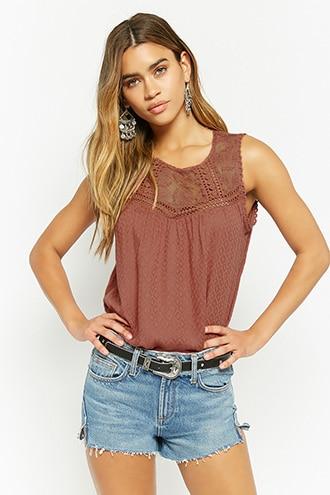 Forever21 Floral-embroidered Top