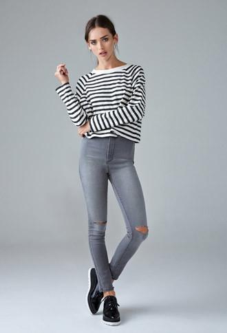 Forever21 Ripped High-rise Super Skinny Jeans