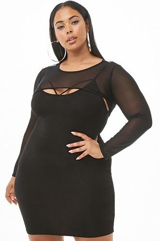Forever21 Plus Size Combo Bodycon Dress
