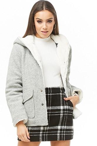 Forever21 Faux Fur-trim Hooded Jacket