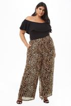 Forever21 Plus Size Sheer Leopard Print Palazzo Pants