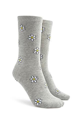 Forever21 Daisy Floral Print Crew Socks