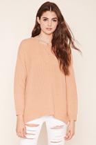 Forever21 Women's  Mauve Cable Knit Sweater Top
