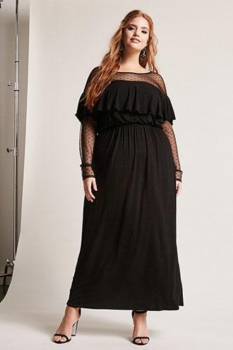 Forever21 Plus Size Swiss Dot Maxi Dress
