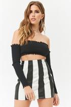 Forever21 Striped Faux Leather Skirt