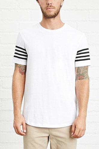 Forever21 Varsity Stripe Sleeve Tee