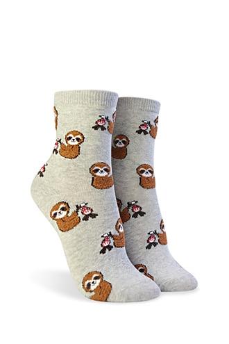 Forever21 Sloth Graphic Crew Socks