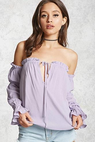 Forever21 Drawstring Off-the-shoulder Top