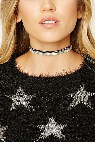 Forever21 Faux Suede Contrast Choker