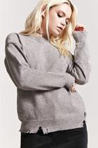 Forever21 Frayed-trim Sweater