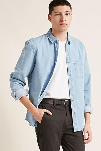 Forever21 Chambray Woven Shirt
