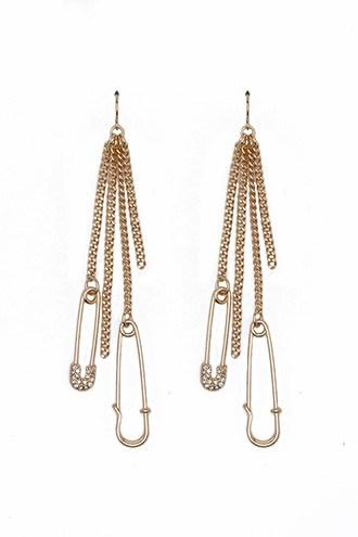 Forever21 Safety Pin Duster Earrings