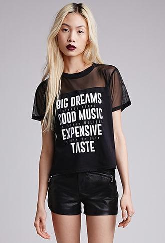 Forever21 Mesh-paneled Dreams Tee