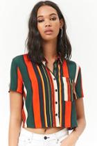 Forever21 Cutout Striped Shirt