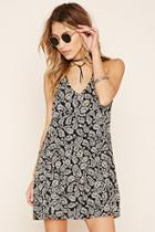 Forever21 Women's  Black & Cream Paisley Print Mini Dress