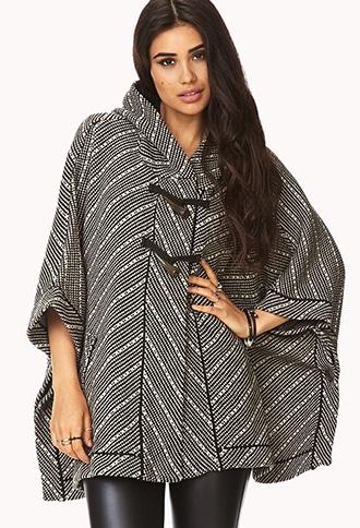 Forever21 Women's  No Grey Area Hooded Poncho