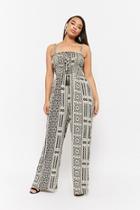 Forever21 Plus Size Smocked Abstract Jumpsuit